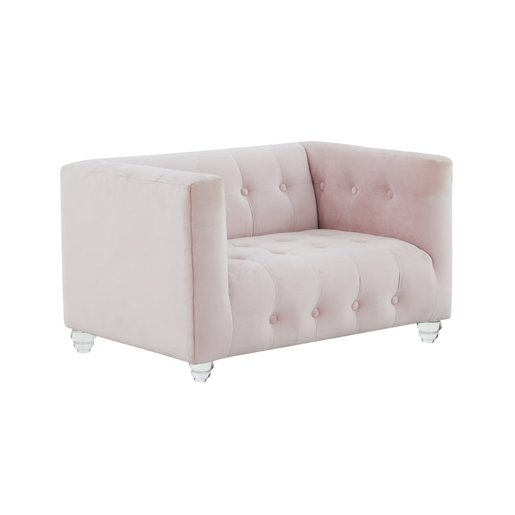Sofá de terciopelo para mascota rosa Halima.