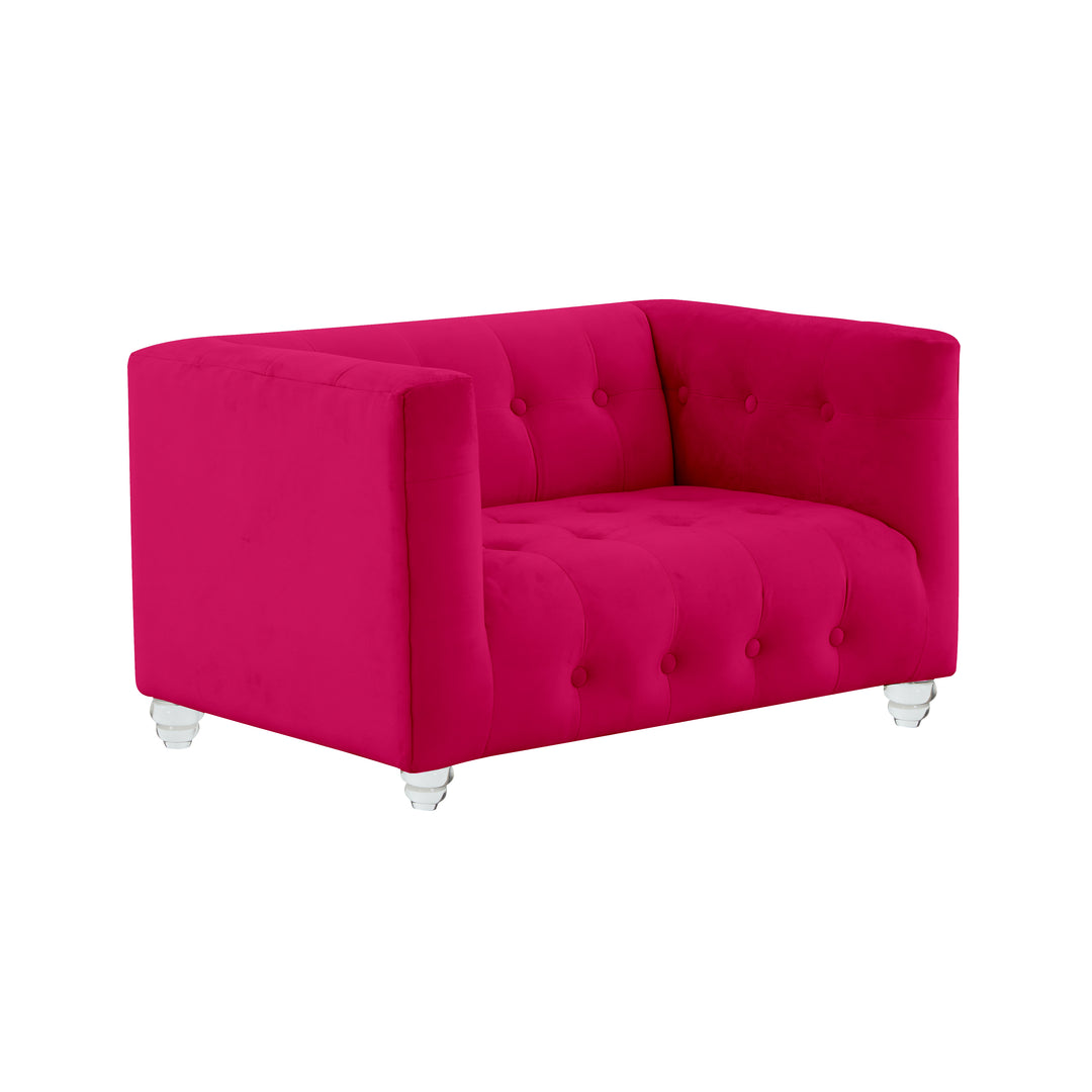 Sofá de terciopelo para mascota rosa ardiente Halima.