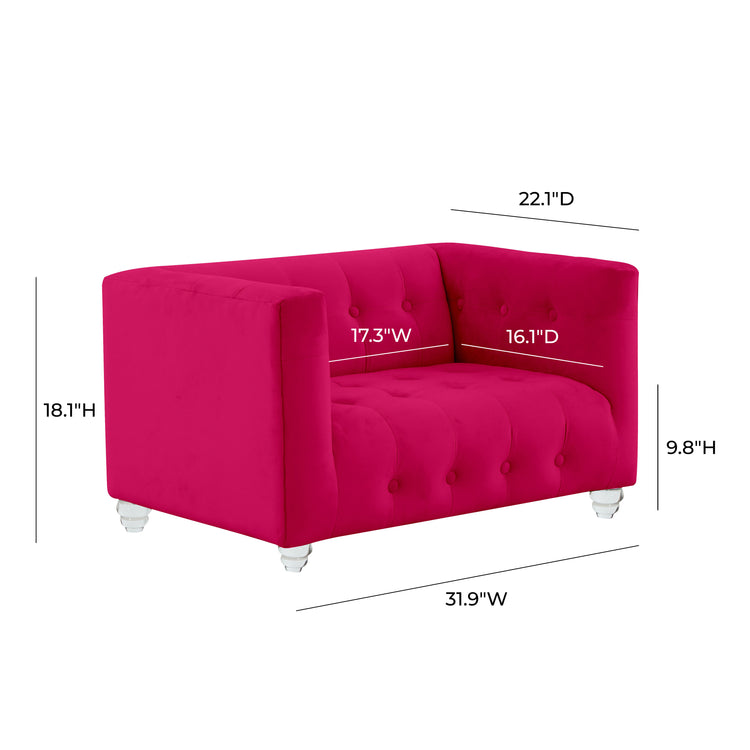 Sofá de terciopelo para mascota rosa ardiente Halima dimensiones.