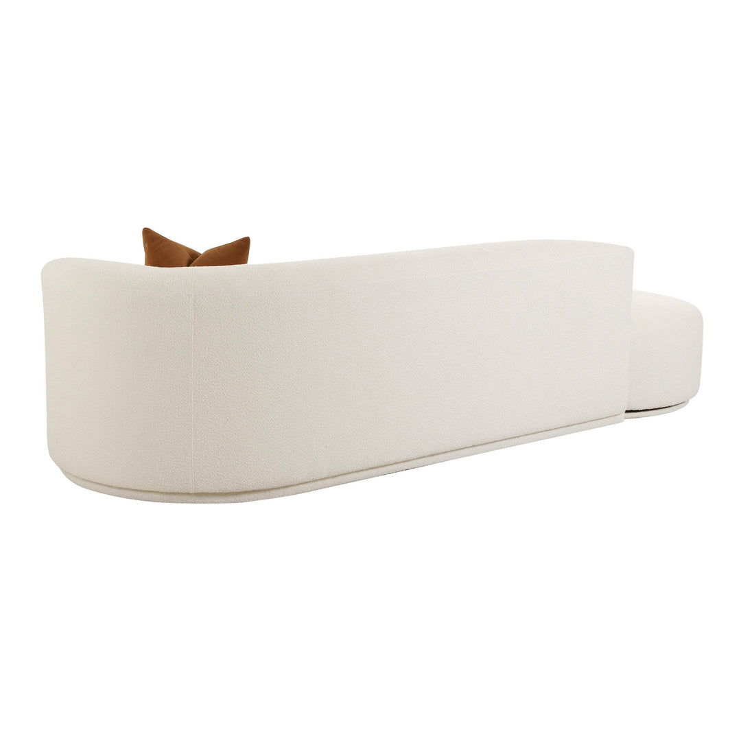 Sofá modular de dos piezas chaise gris o crema Anja - RAF