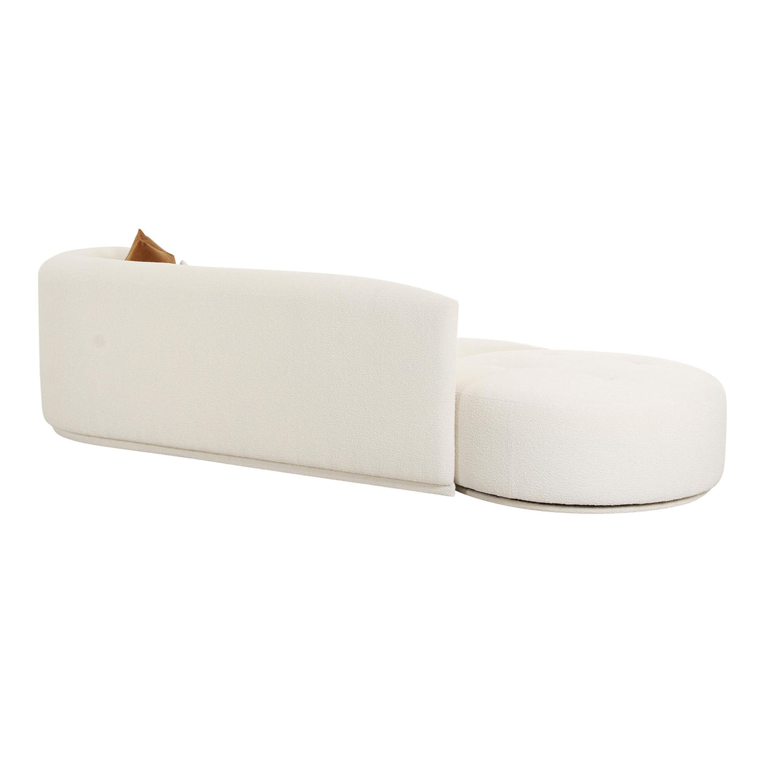 Sofá modular de dos piezas chaise gris o crema Anja - RAF