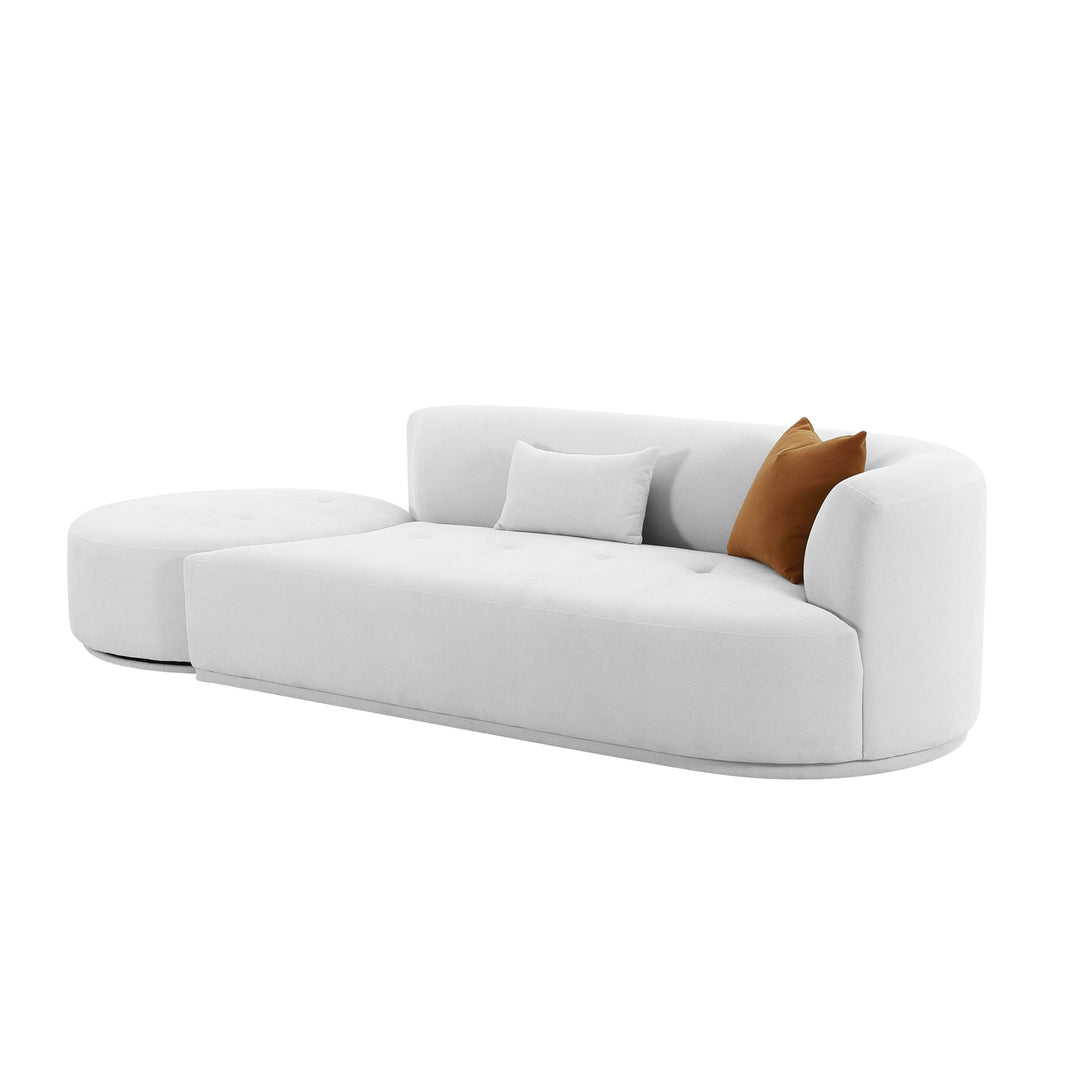 Sofá modular de dos piezas chaise gris o crema Anja - RAF