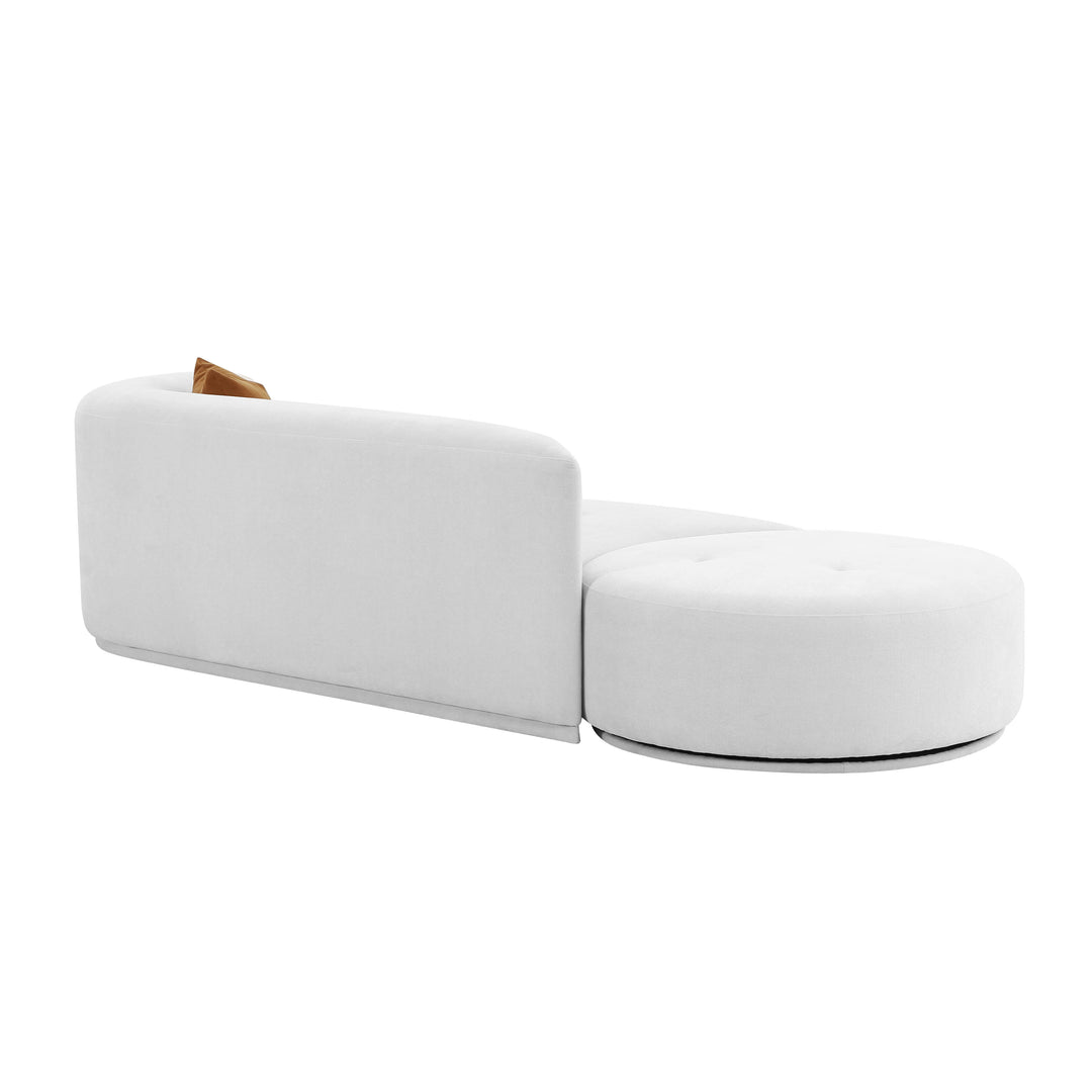 Sofá modular de dos piezas chaise gris o crema Anja - RAF