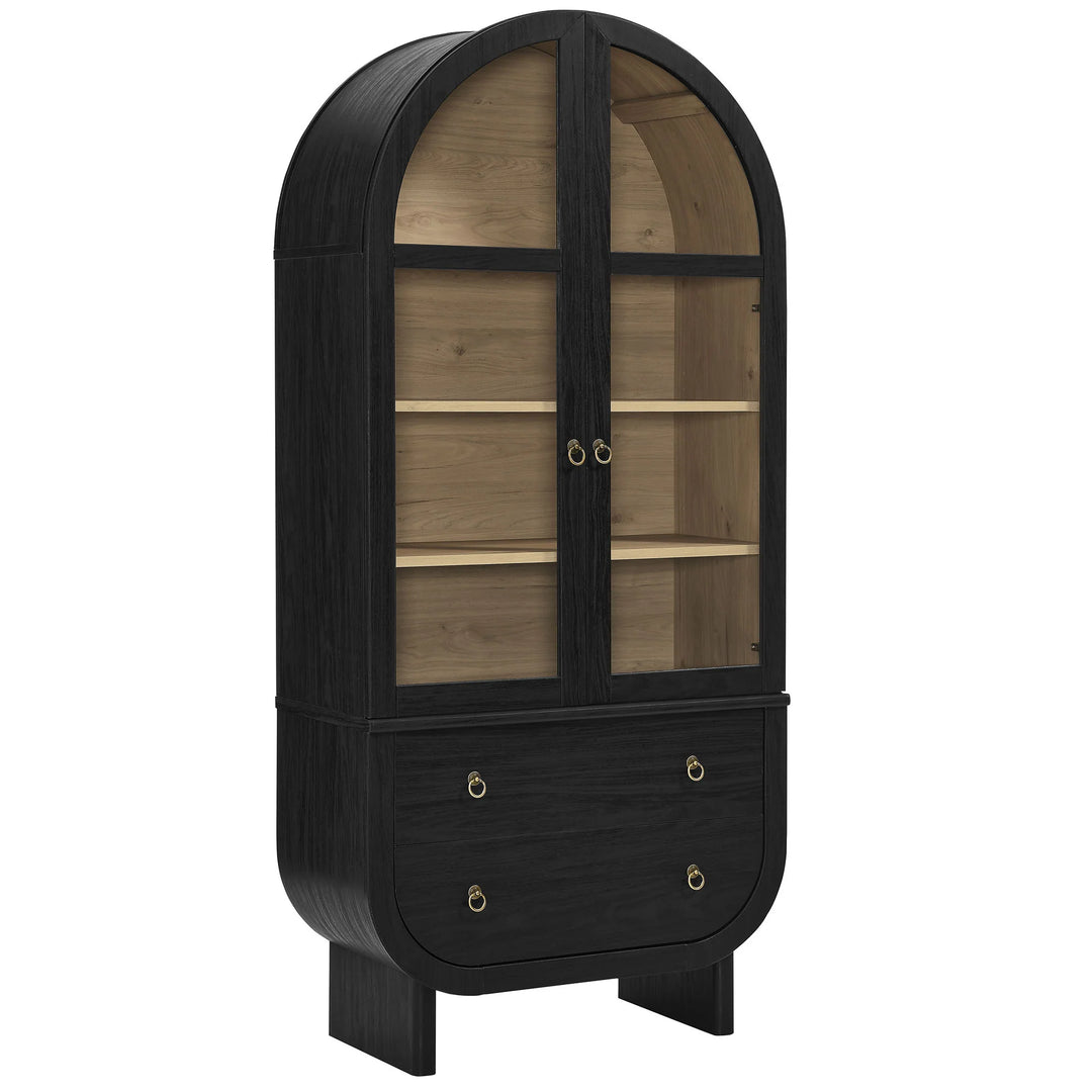Vitrina arqueado negro Harr.