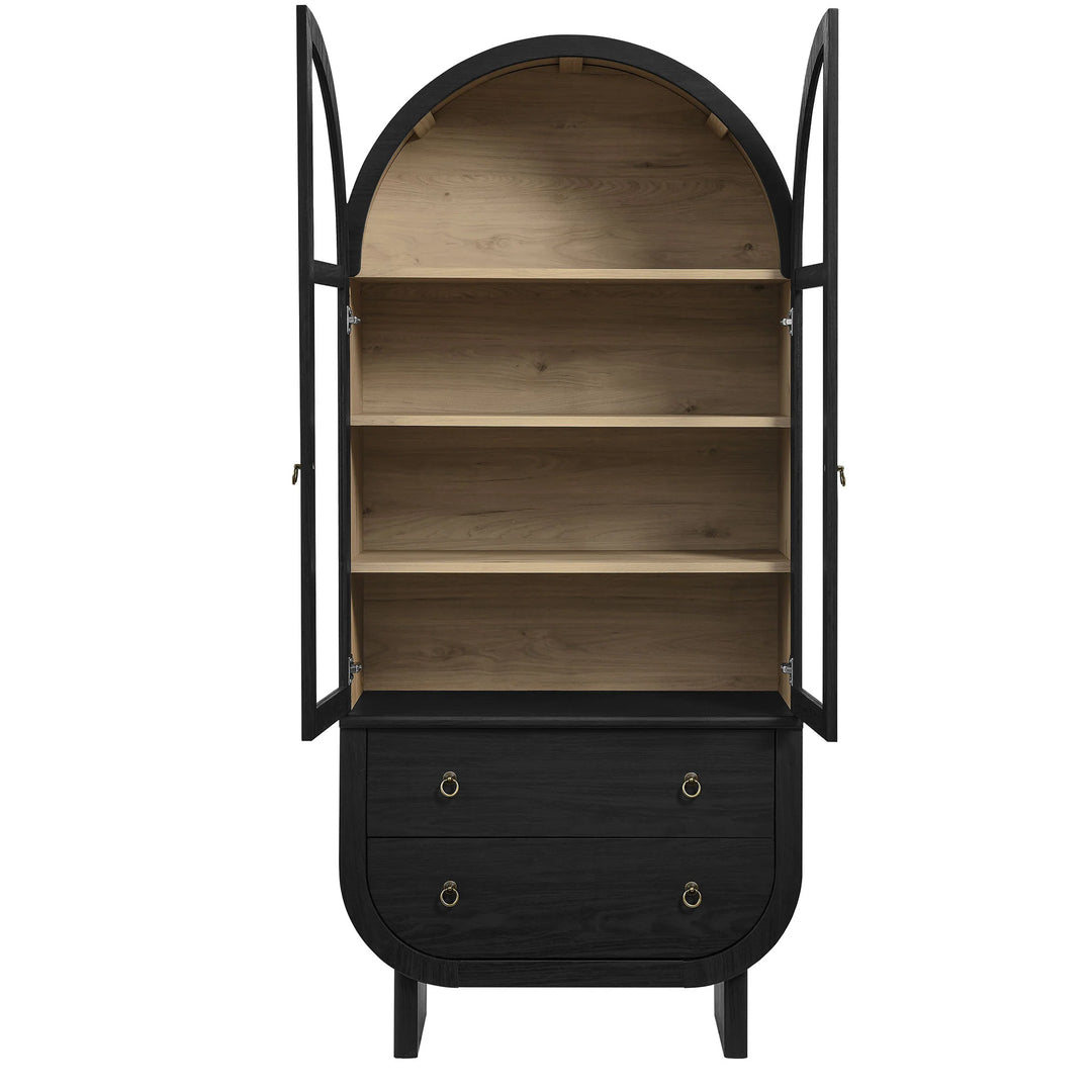Vitrina arqueado negro Harr