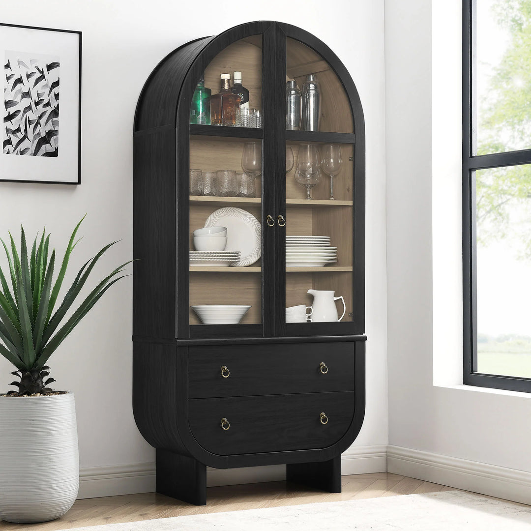 Vitrina arqueado negro Harr