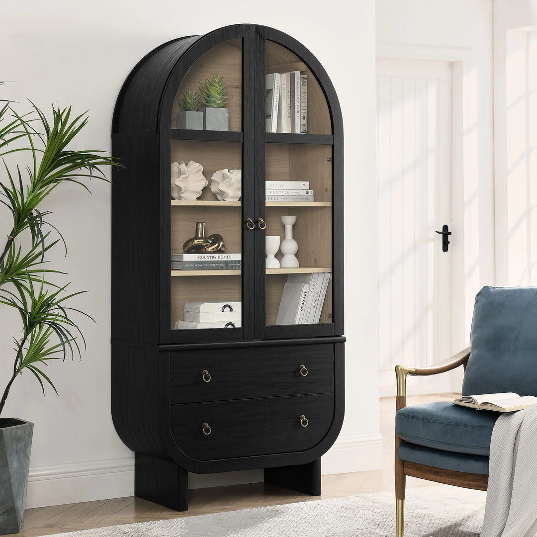Vitrina arqueado negro Harr