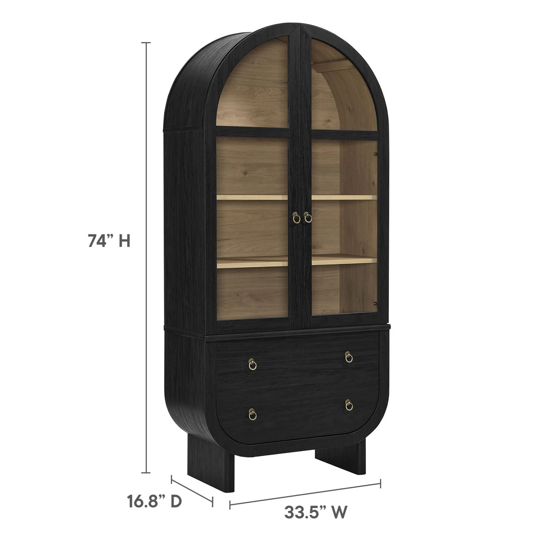 Vitrina arqueado negro Harr