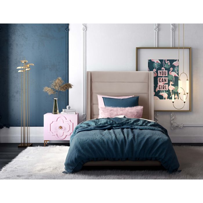 Cama King de terciopelo Akania