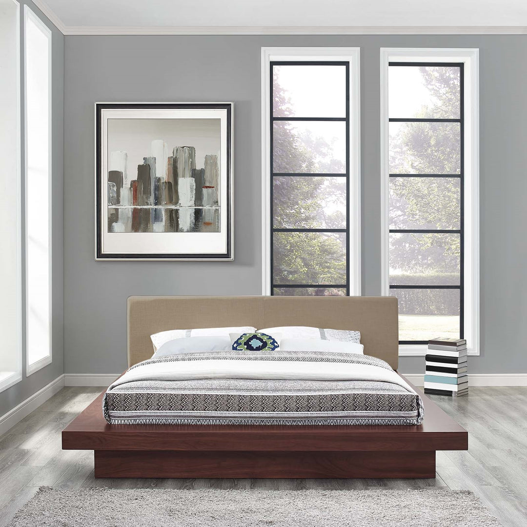 Cama Queen con plataforma de tela Mouna