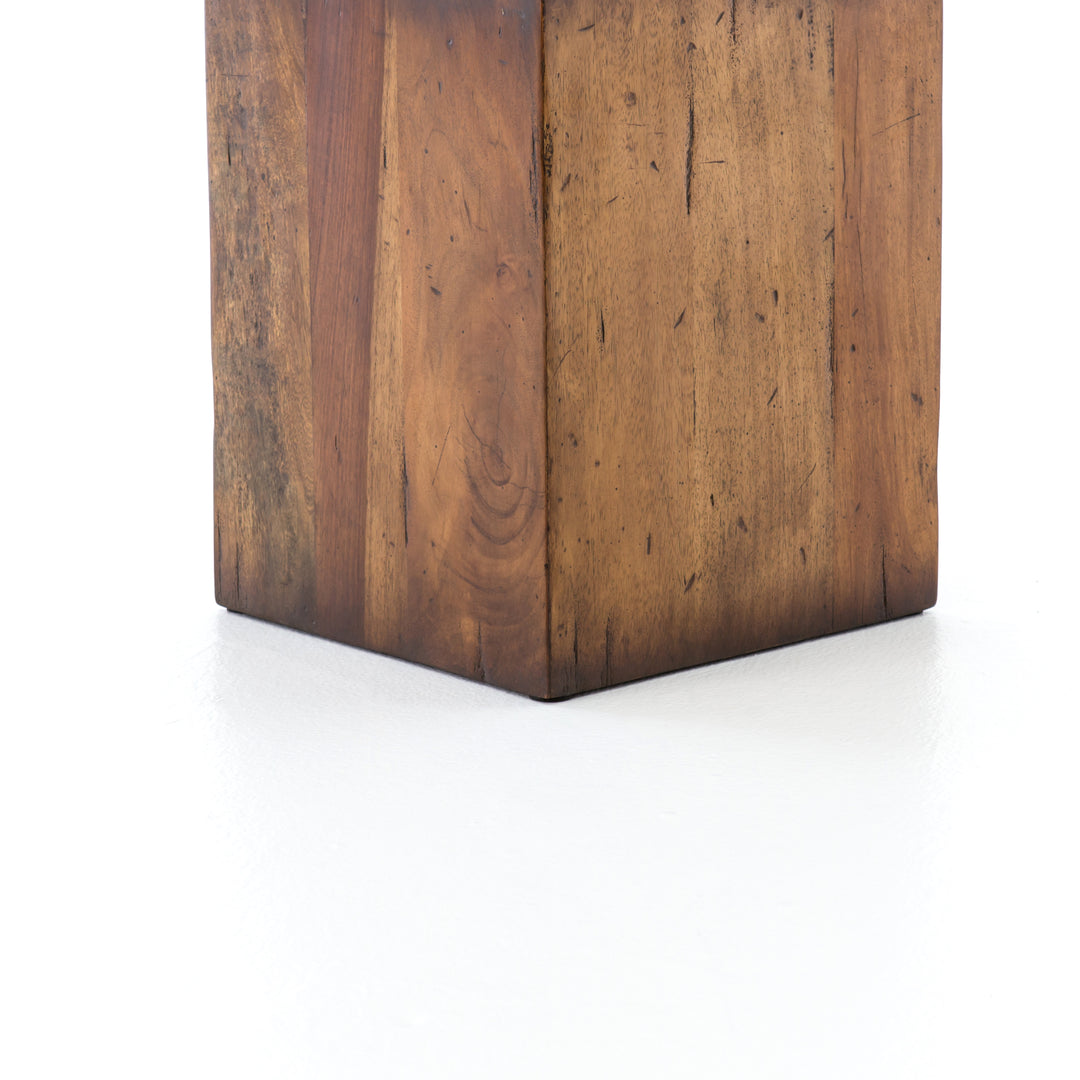 Mesa lateral de madera mixta reclamada Riwan