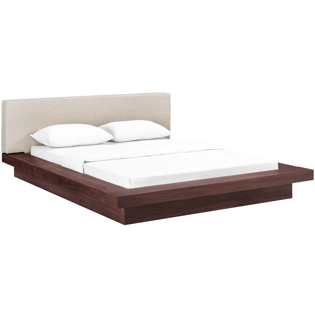 Cama Queen con plataforma de tela Mouna