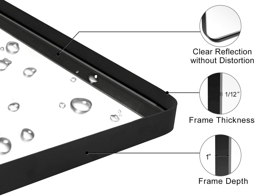 Espejo de pared para baño de acero inoxidable Odyssee