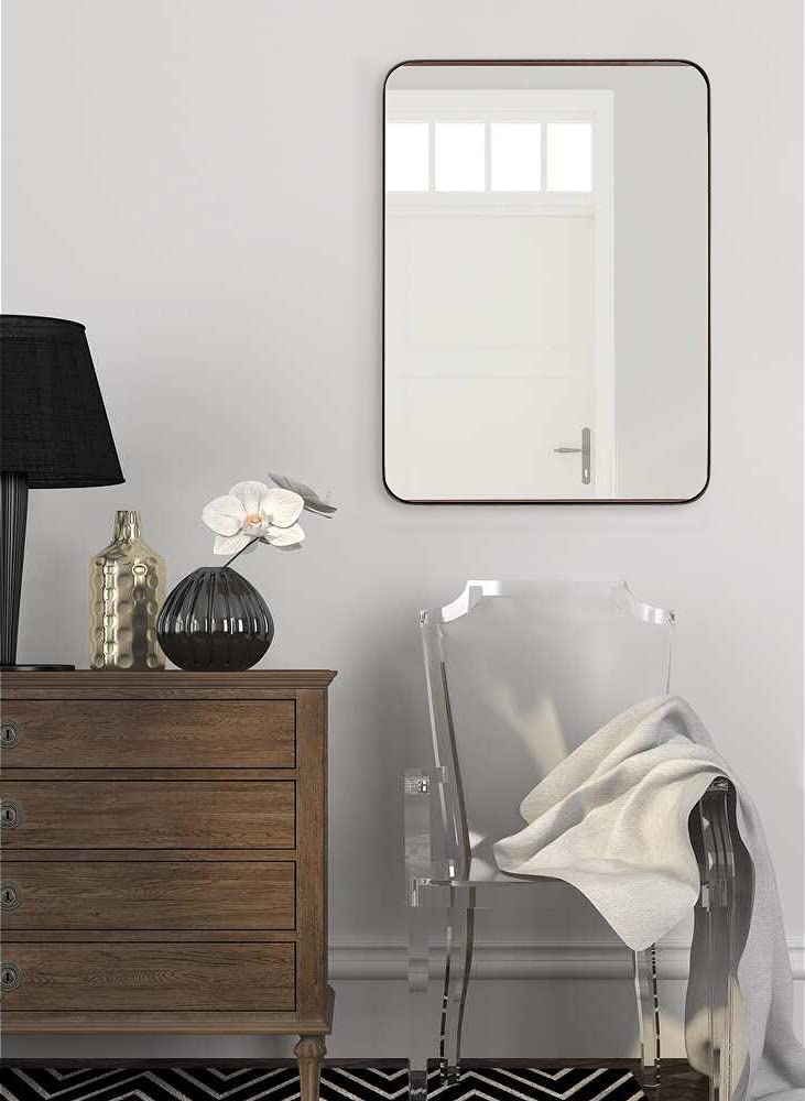 Espejo de pared para baño de acero inoxidable Odyssee