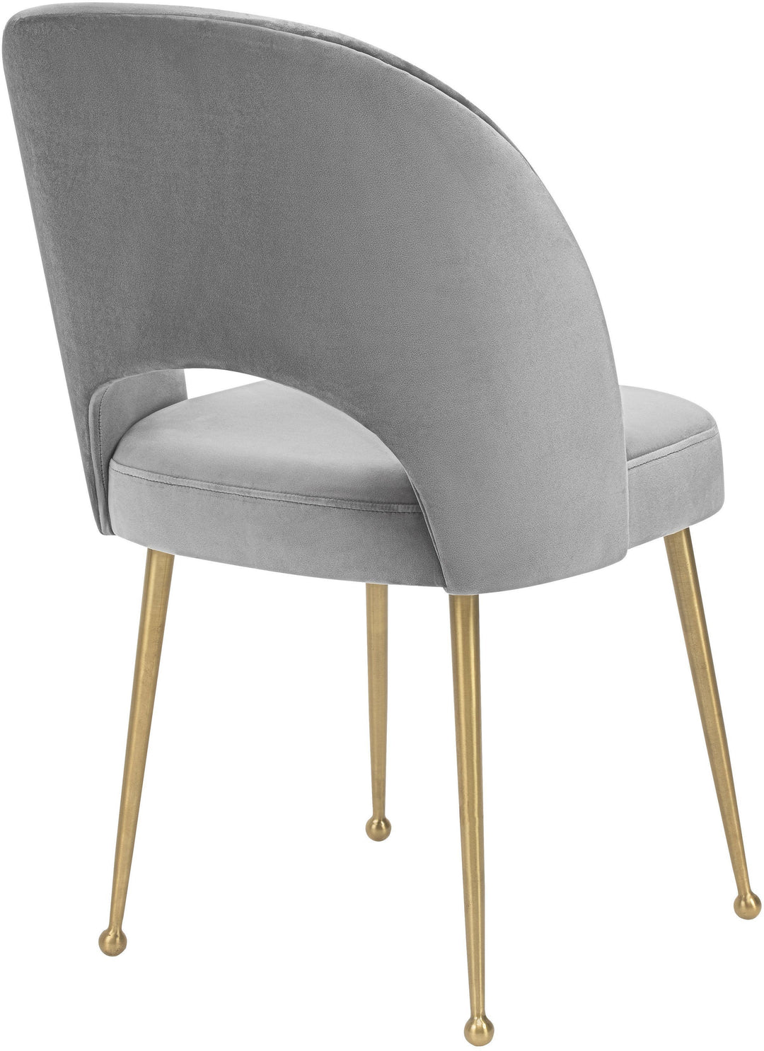 Silla para comedor de terciopelo moderno y base dorada Zuara