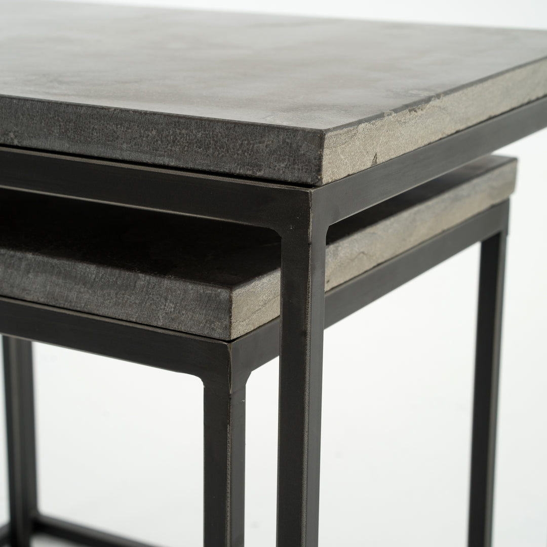 Mesa lateral para sala de nido con piedra azul Jeson