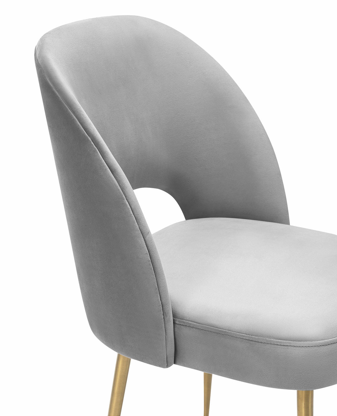 Silla para comedor de terciopelo moderno y base dorada Zuara