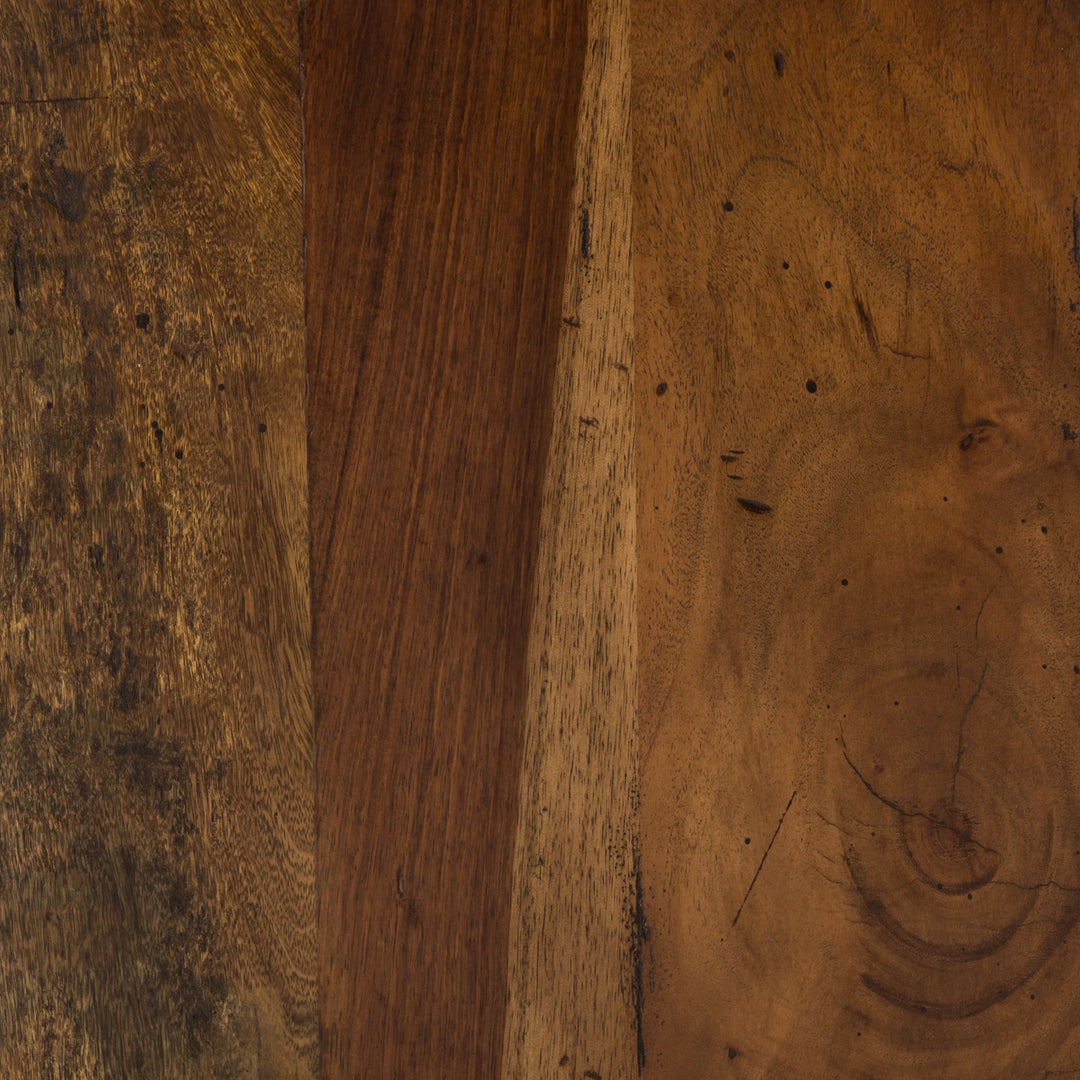 Mesa lateral de madera mixta reclamada Riwan