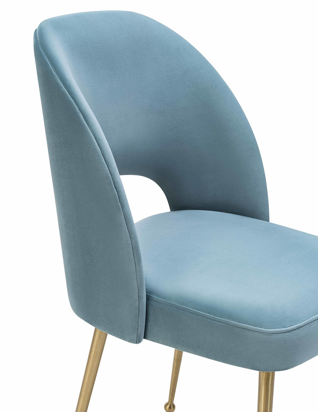 Silla para comedor de terciopelo moderno y base dorada Zuara