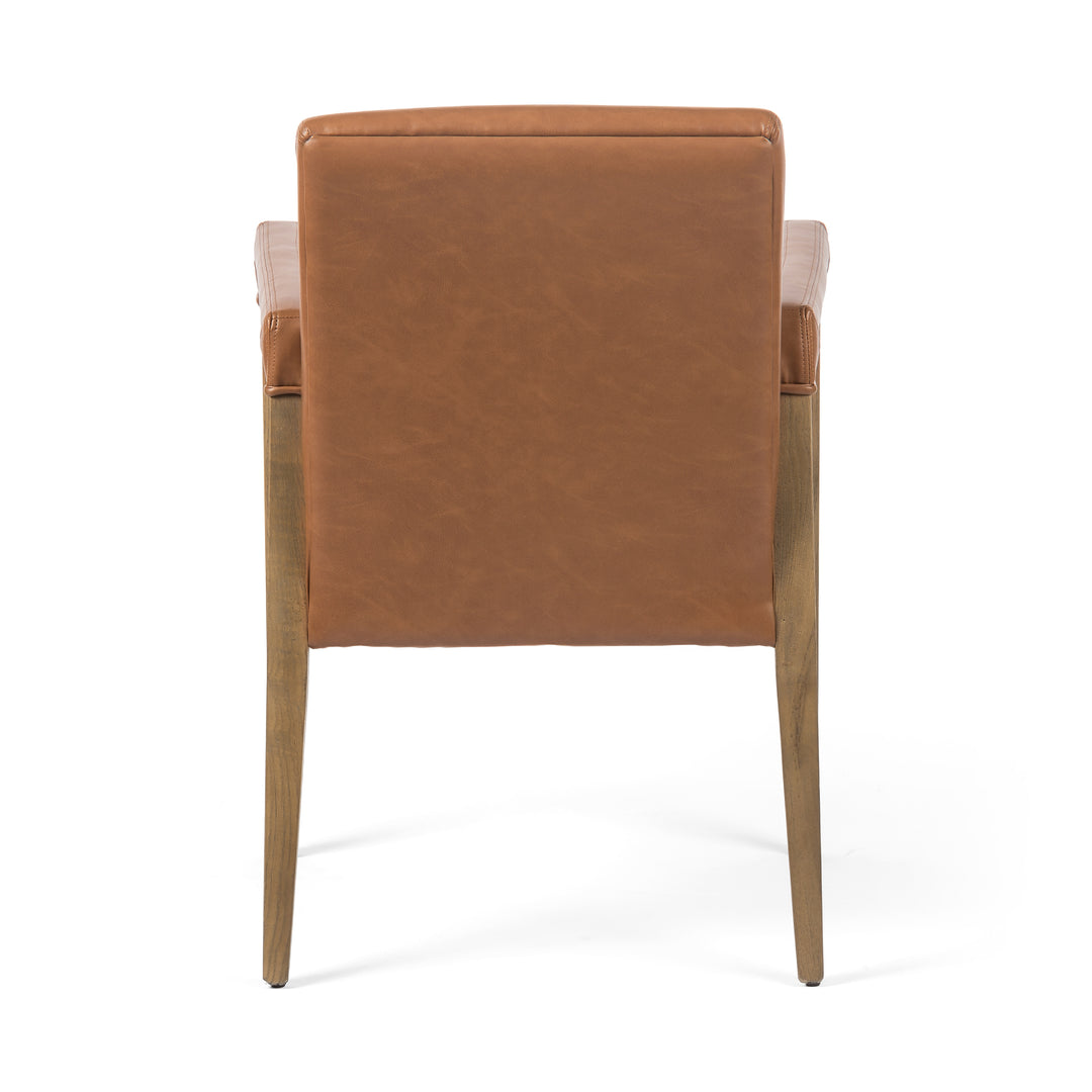 Silla de comedor de madera y piel sintética o tela Amal