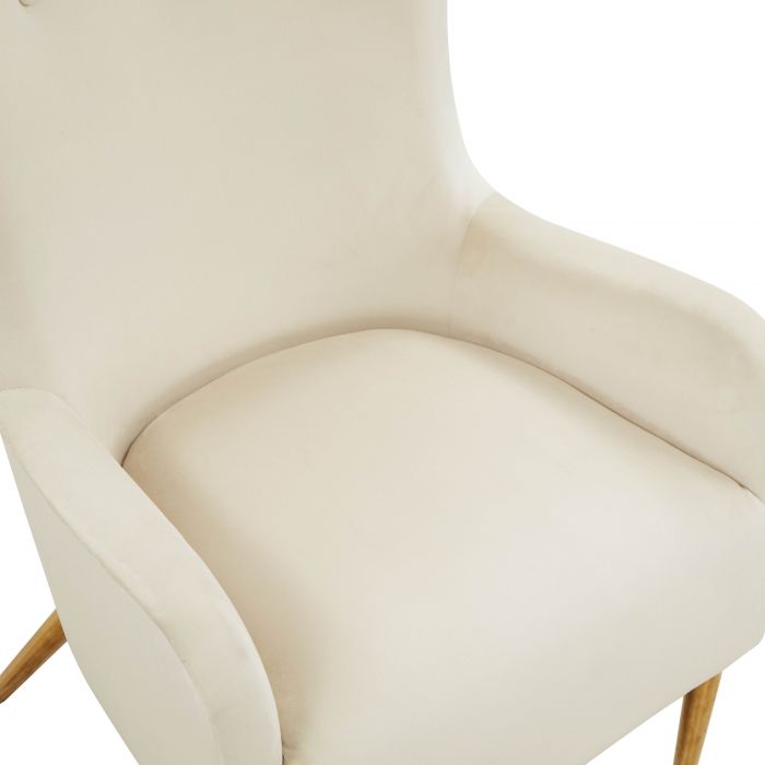 Sillón orejero alto de terciopelo Mounir