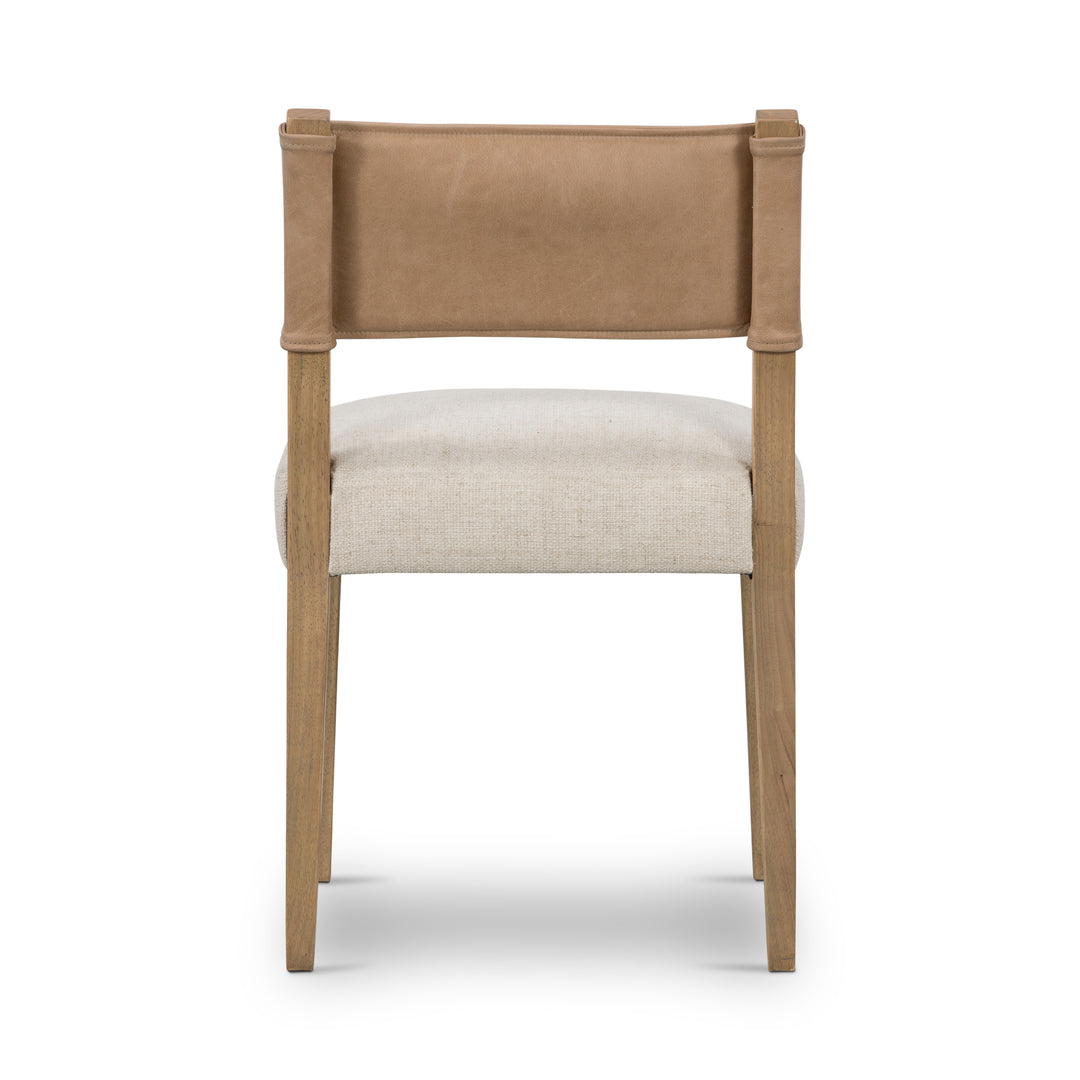 Silla de comedor minimalista con respaldo de cuero Cécile