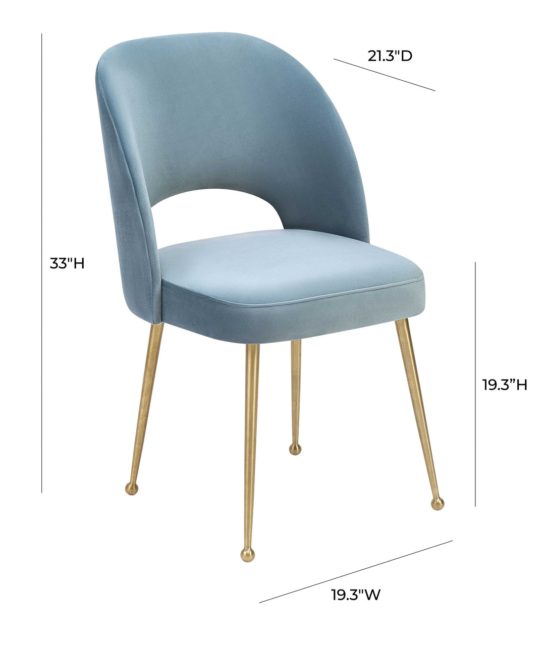 Silla para comedor de terciopelo moderno y base dorada Zuara