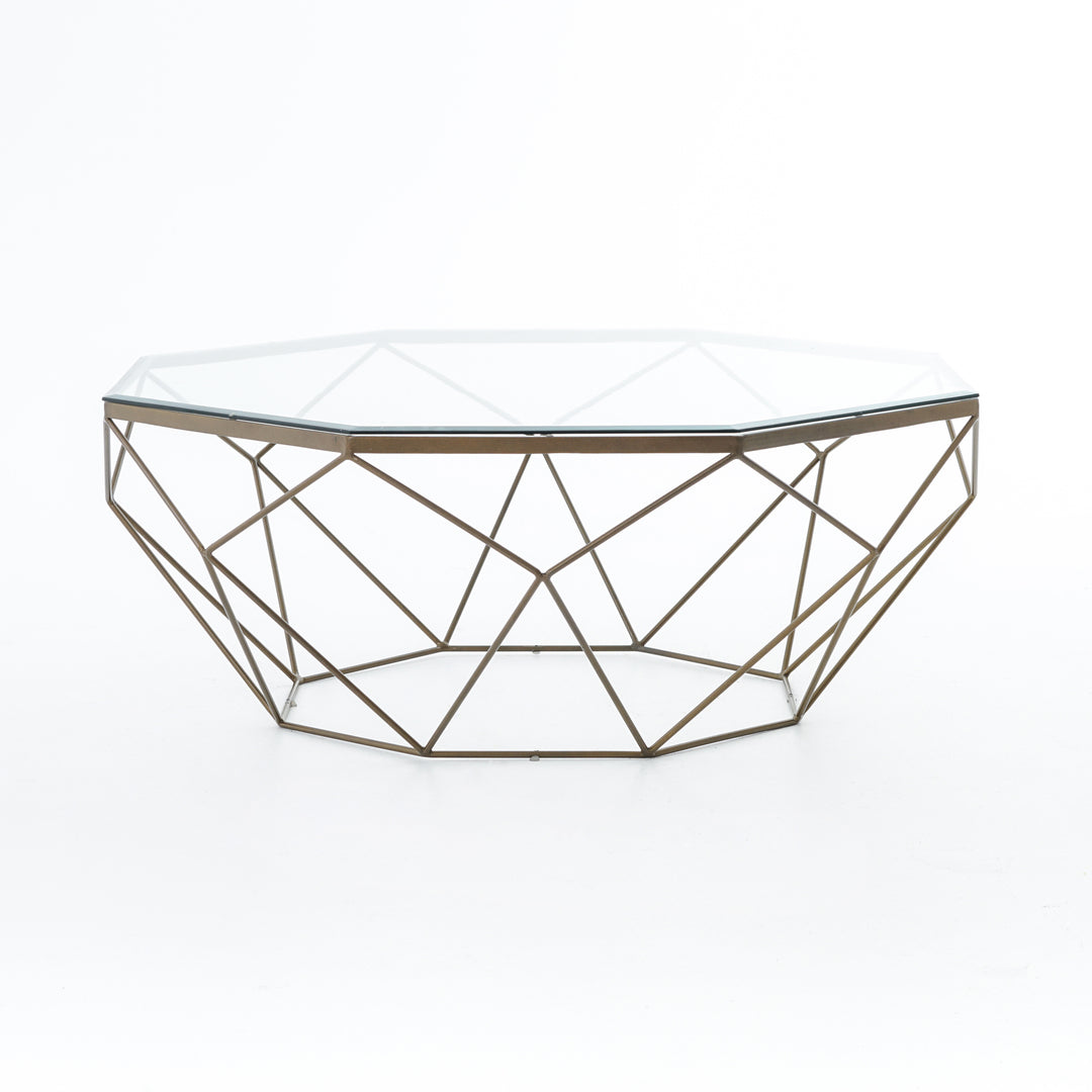 Mesa de centro moderna con vidrio octagonal Clore