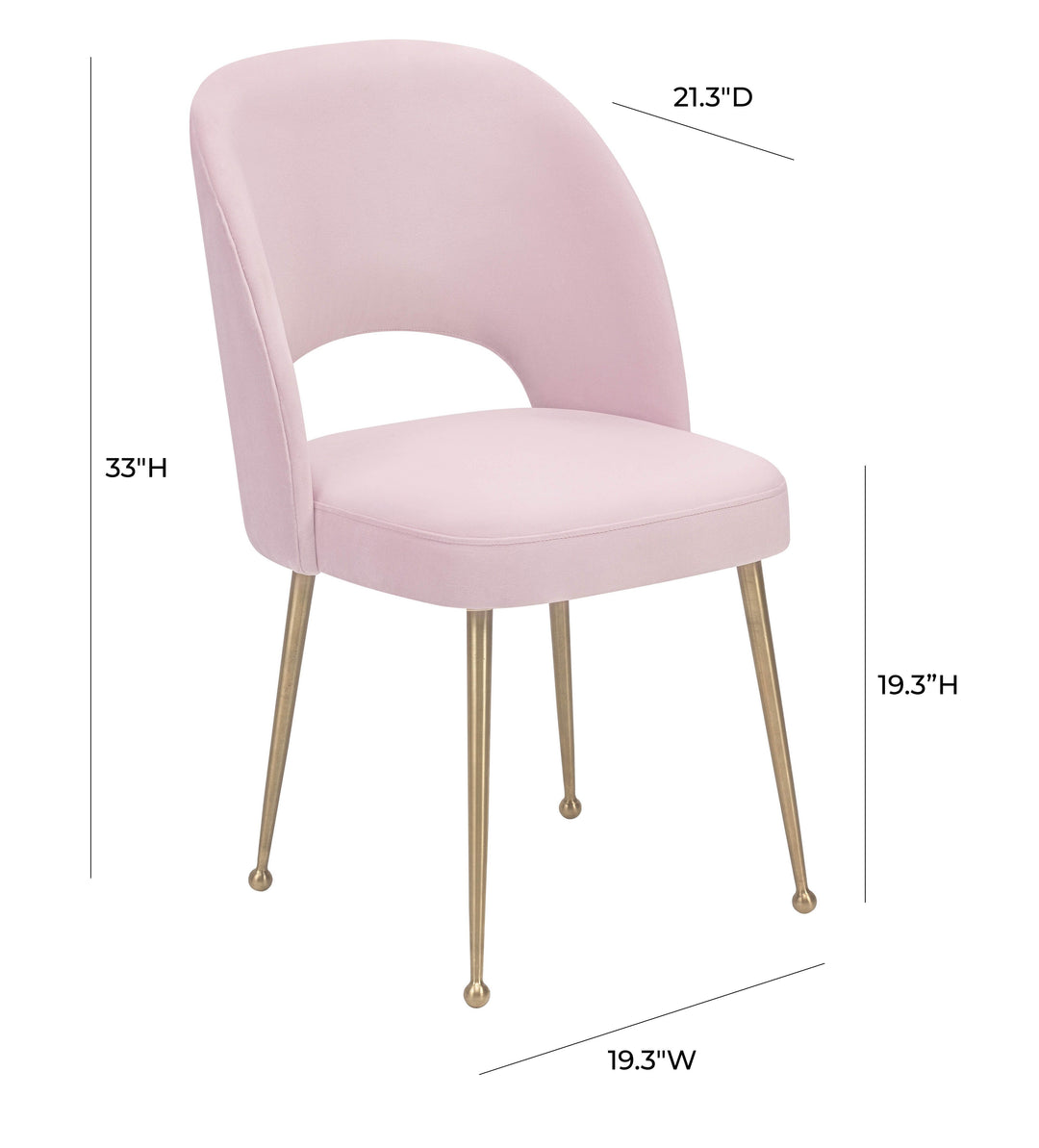 Silla para comedor de terciopelo moderno y base dorada Zuara