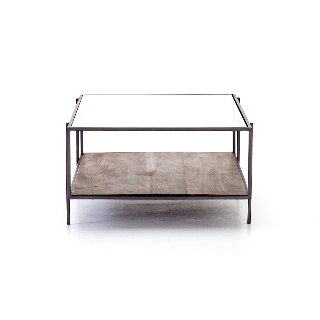 Mesa de centro de madera con vidrio Aliona
