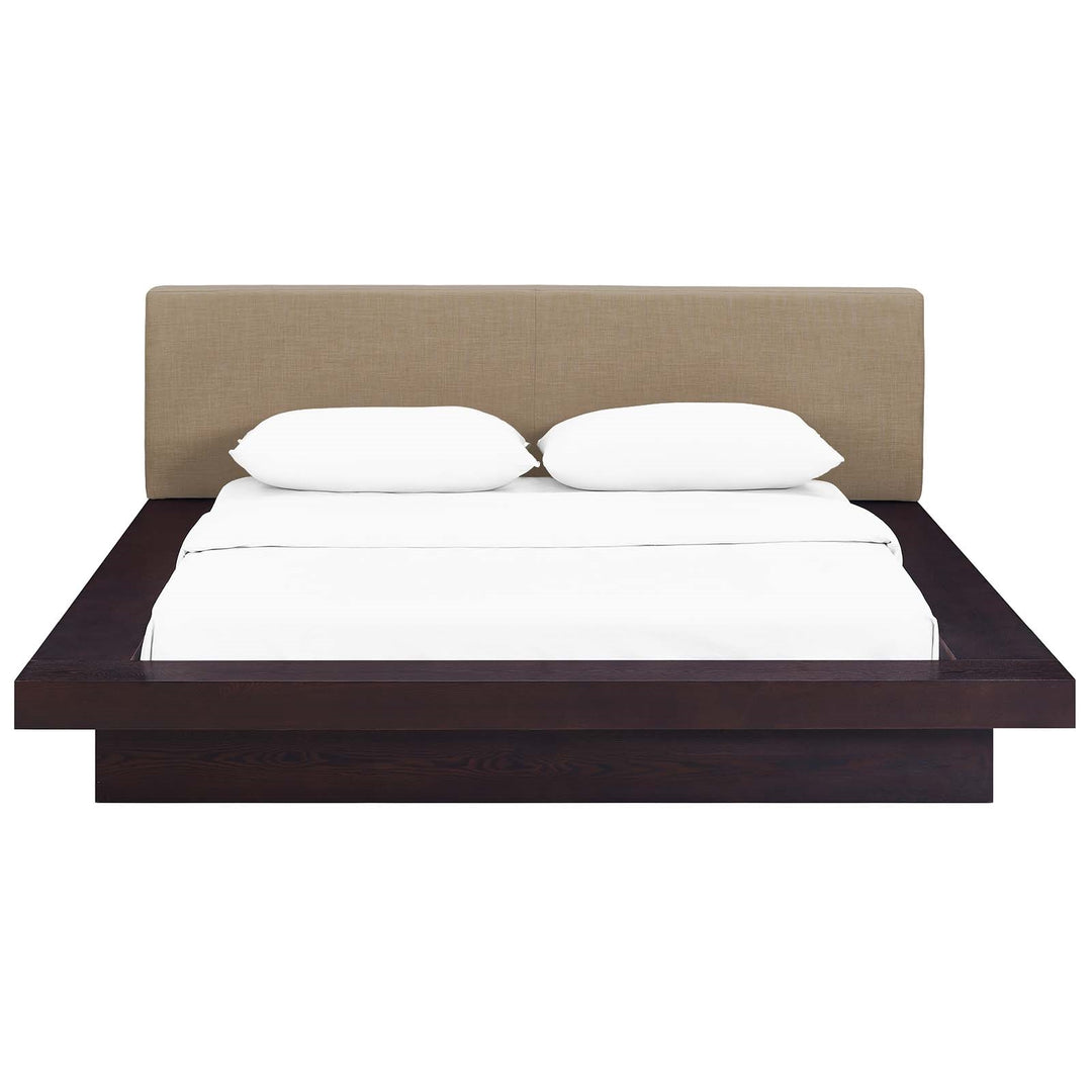 Cama Queen con plataforma de tela Mouna