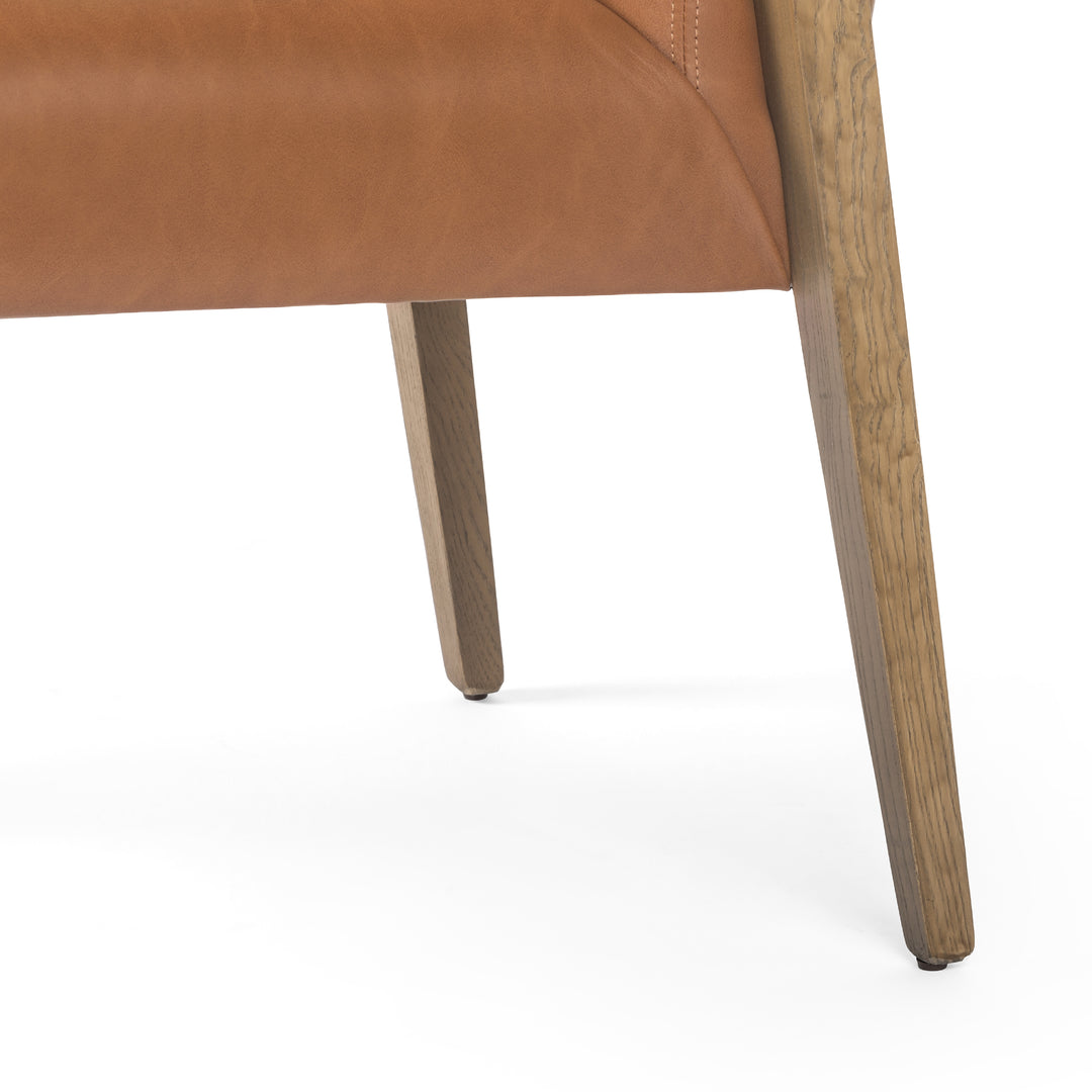 Silla de comedor de madera y piel sintética o tela Amal