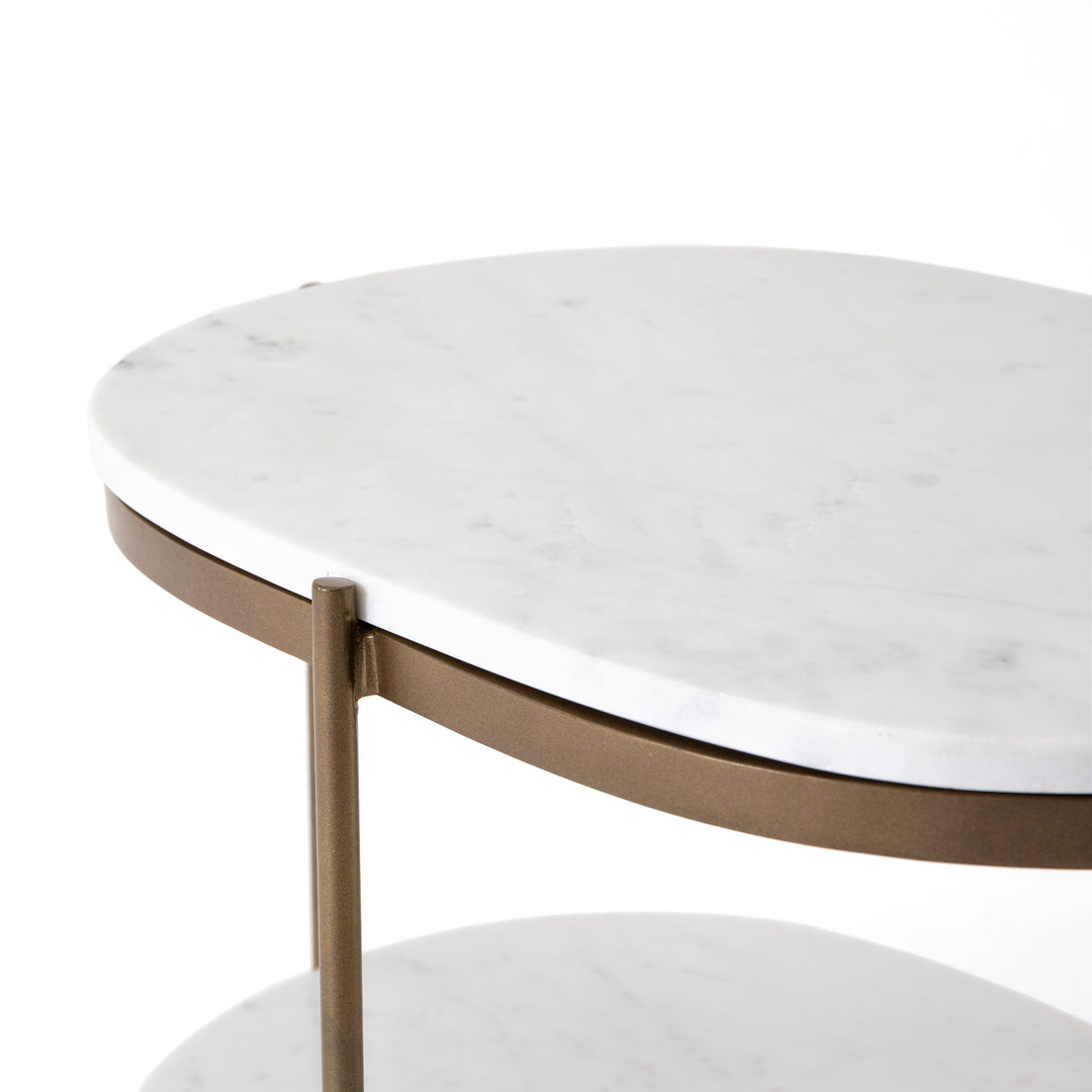 Mesa lateral para sala ovalado de tres niveles Hektor