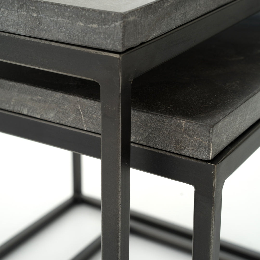 Mesa lateral para sala de nido con piedra azul Jeson