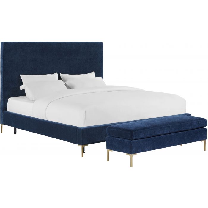 Cama Queen de terciopelo Apalon