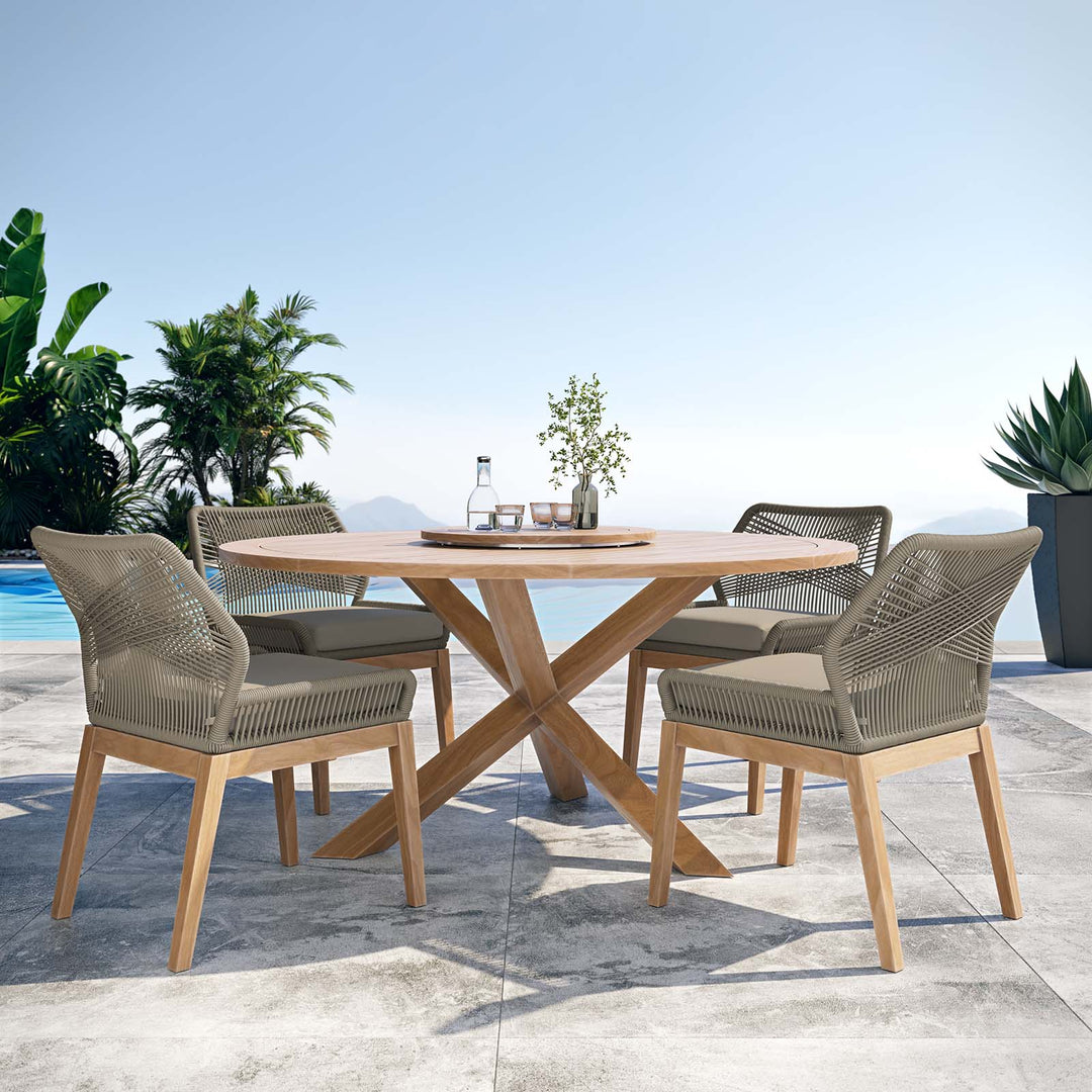 Silla exterior para patio de madera de teca Primo
