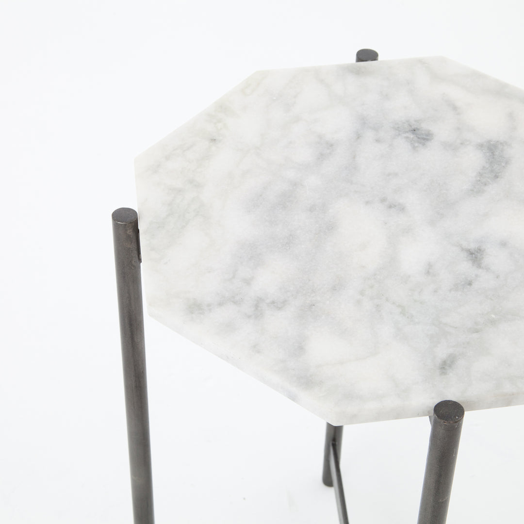 Mesa lateral con mármol sólido octagonal Ayata