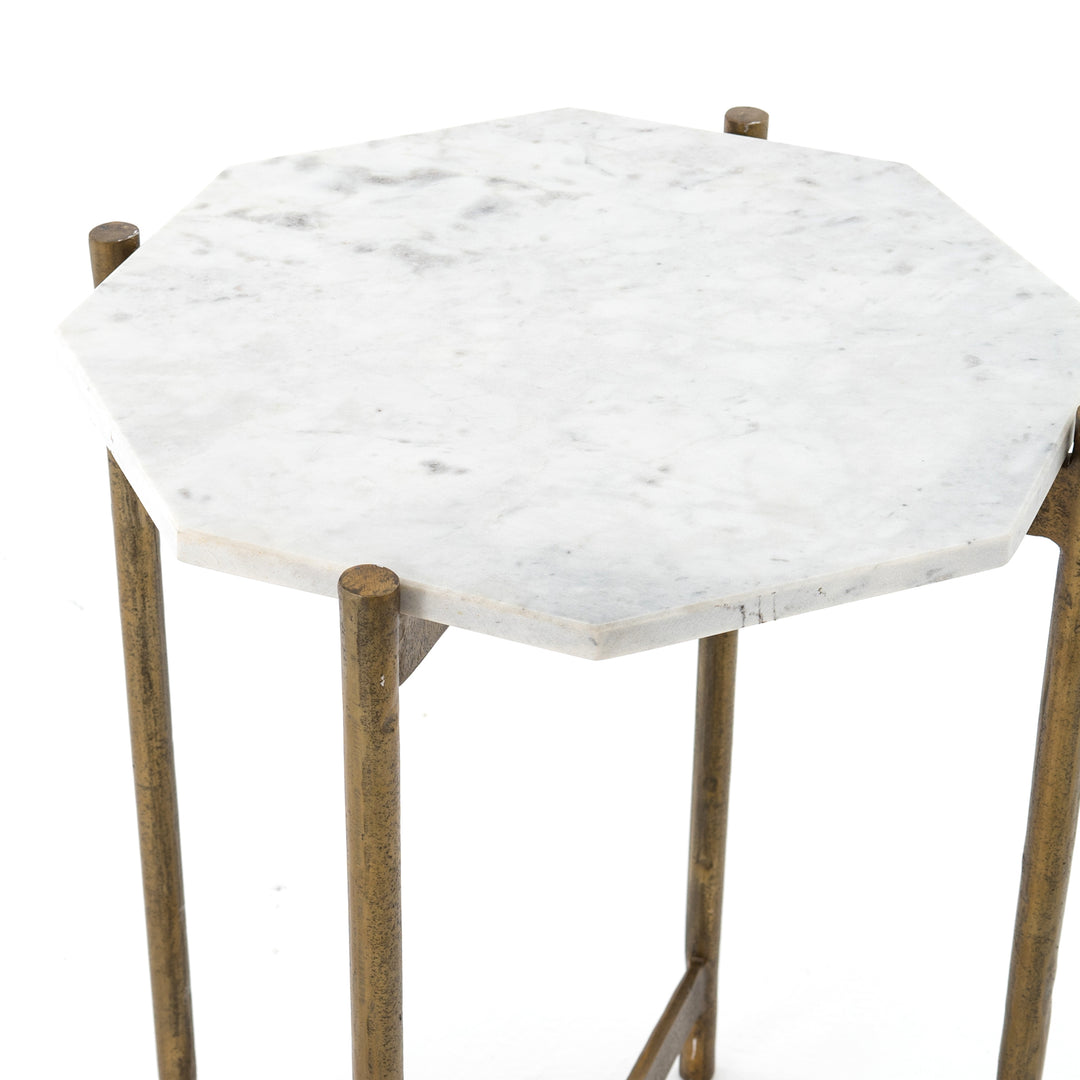 Mesa lateral con mármol sólido octagonal Ayata