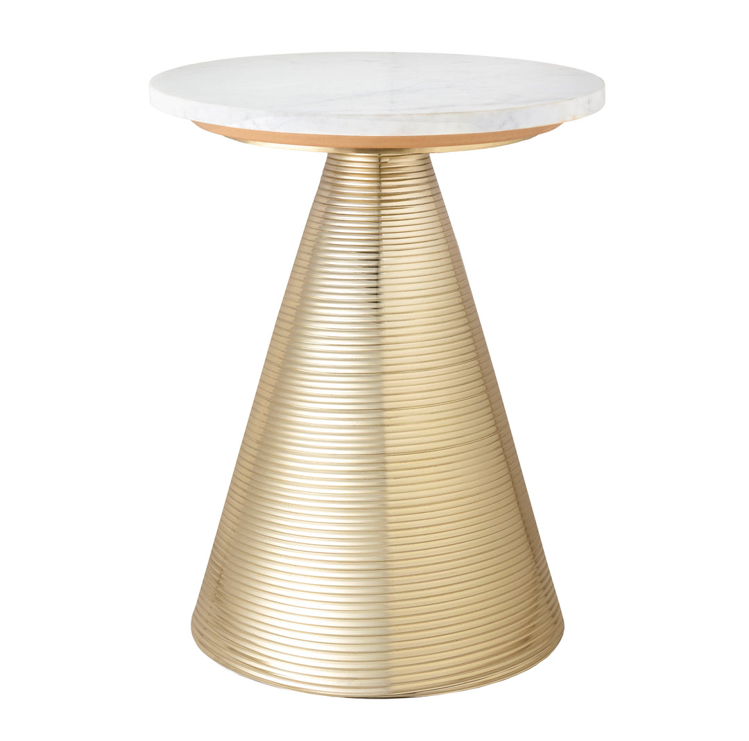 Mesa lateral para sala con mármol blanco pulido Nohra