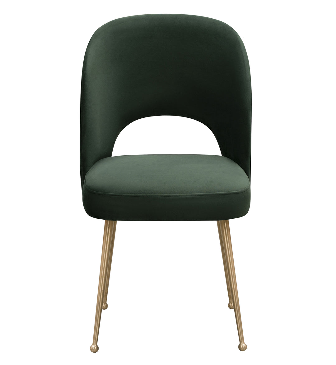 Silla para comedor de terciopelo moderno y base dorada Zuara