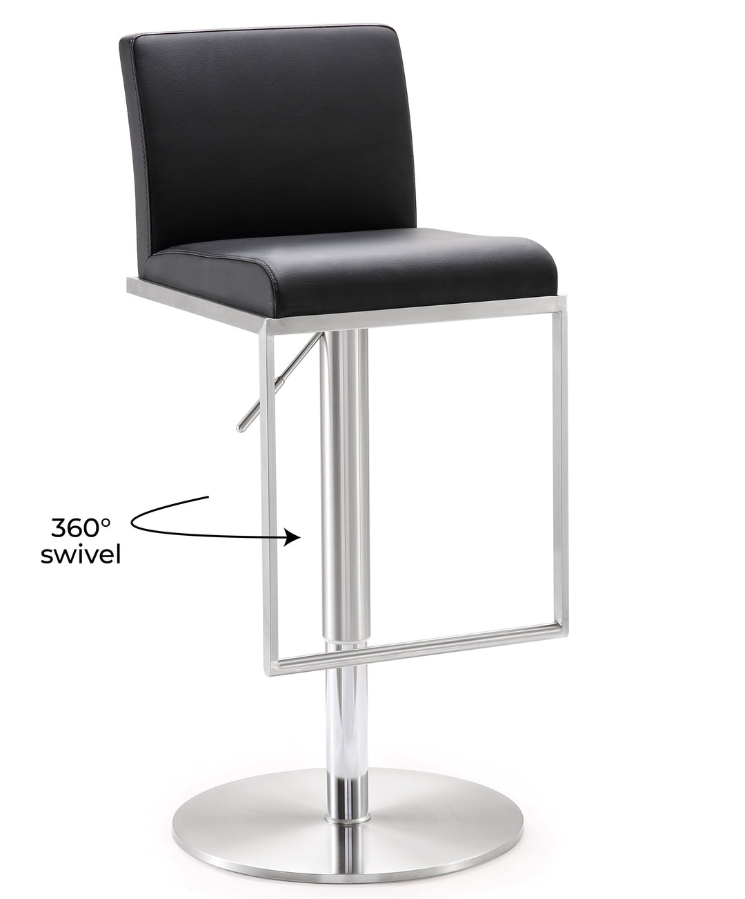 Banco para barra de cocina ajustable en acero inoxidable Driss