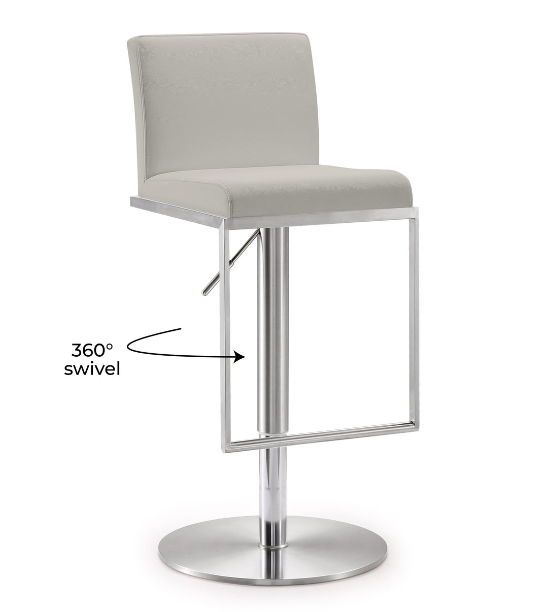 Banco para barra de cocina ajustable en acero inoxidable Driss