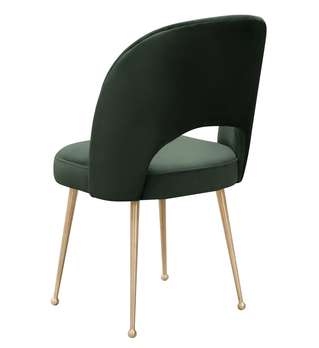 Silla para comedor de terciopelo moderno y base dorada Zuara