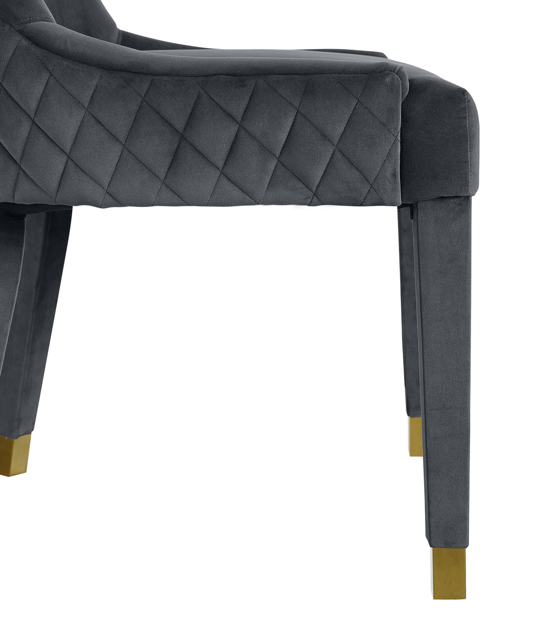 Silla de terciopelo con patrón de diamantes Lionel - juego de 2