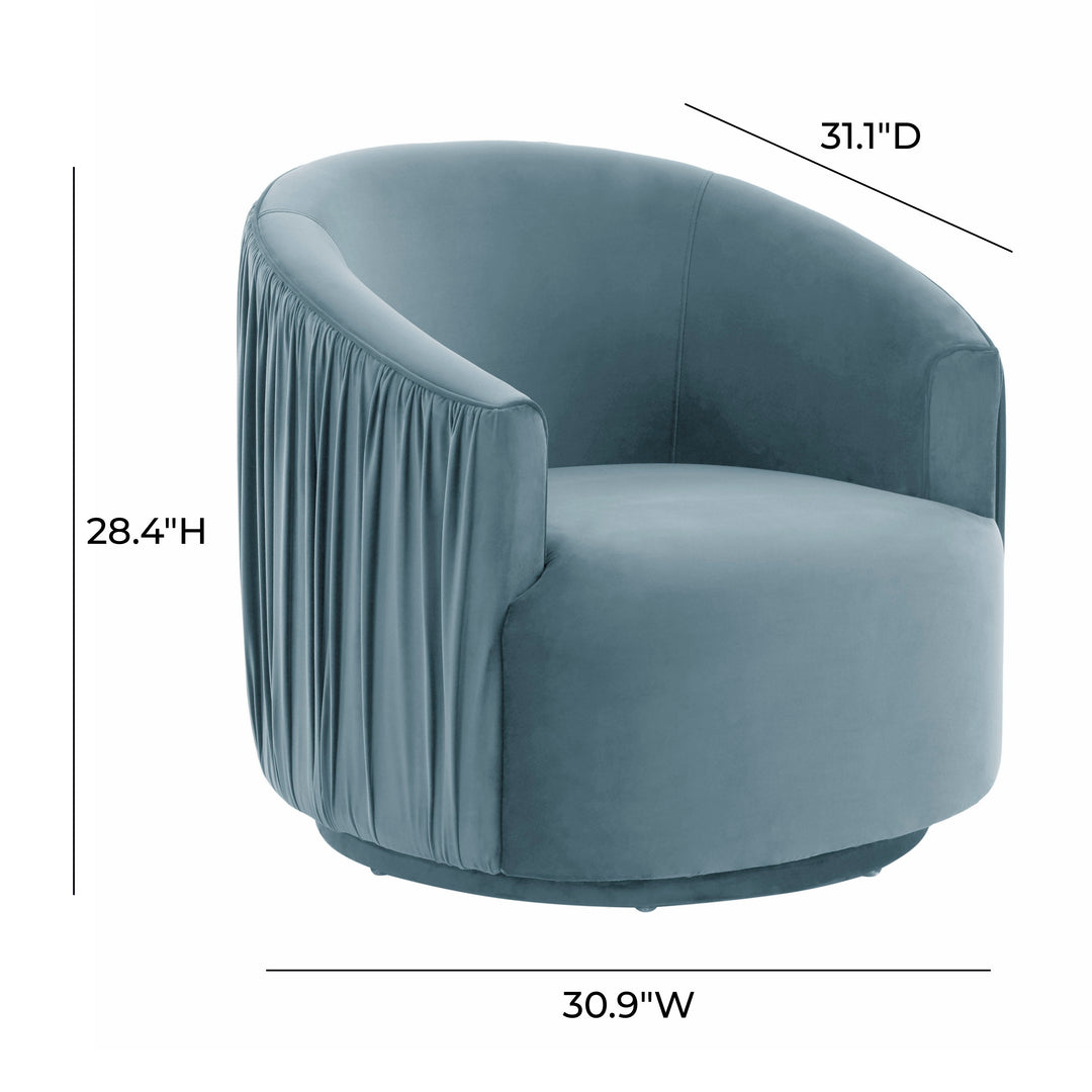 Silla giratoria de terciopelo Helicia