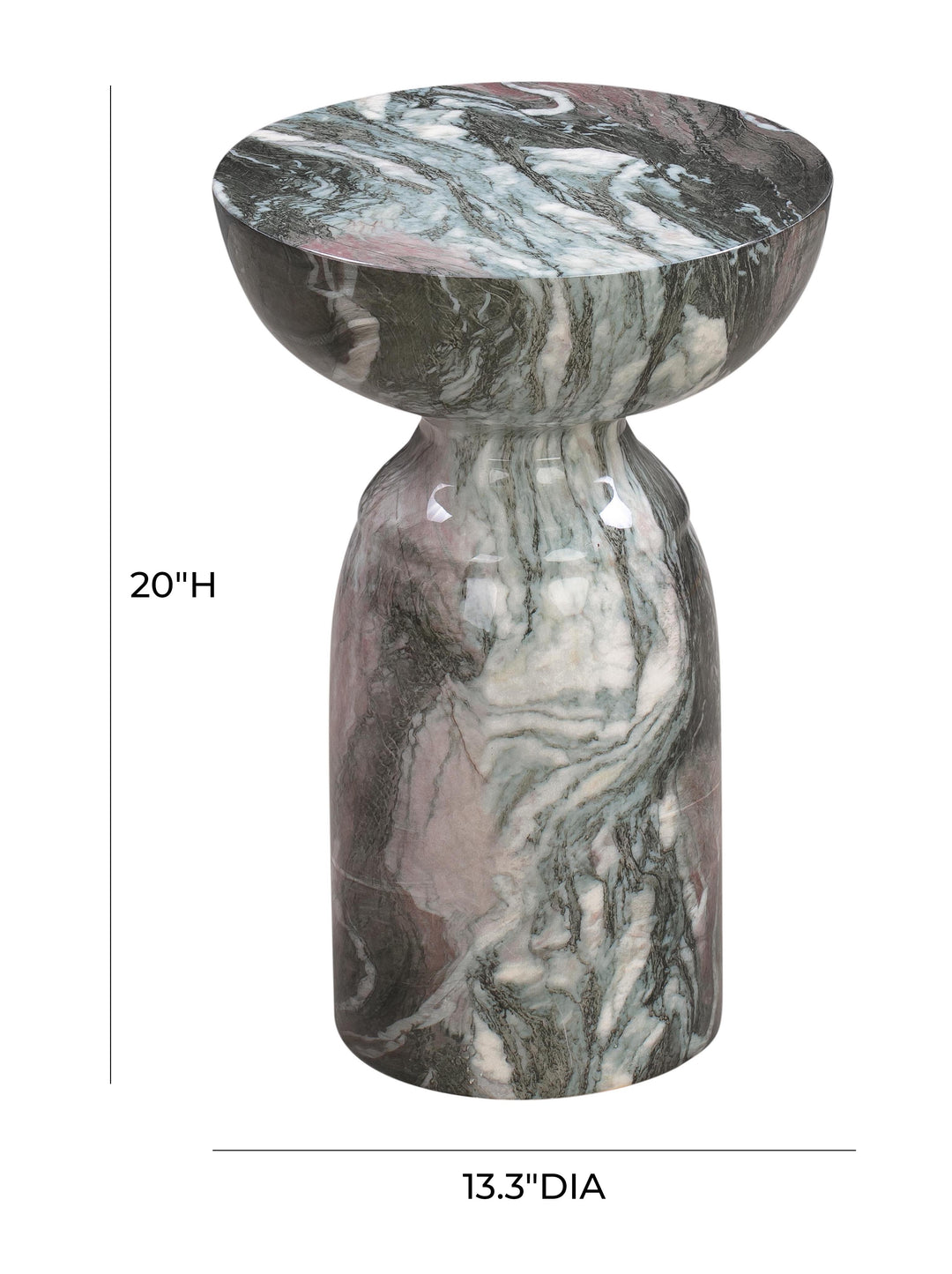 Mesa auxiliar de mármol Oris