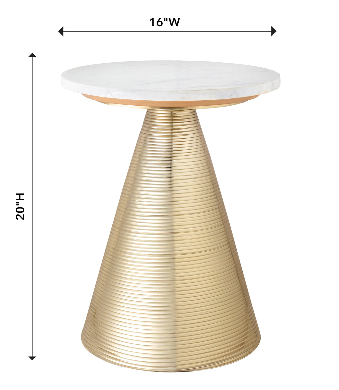 Mesa lateral para sala con mármol blanco pulido Nohra