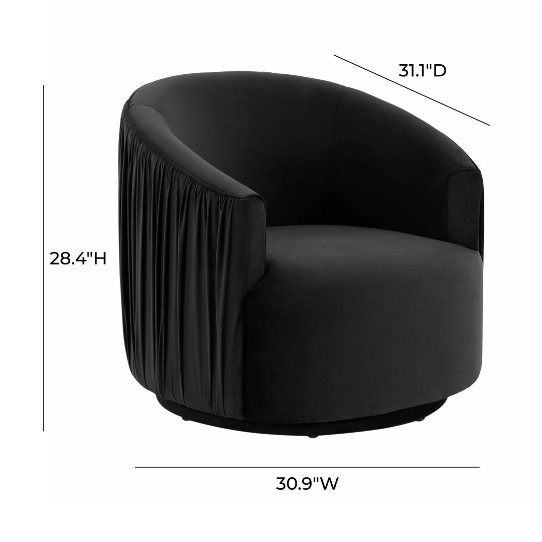 Silla giratoria de terciopelo Helicia