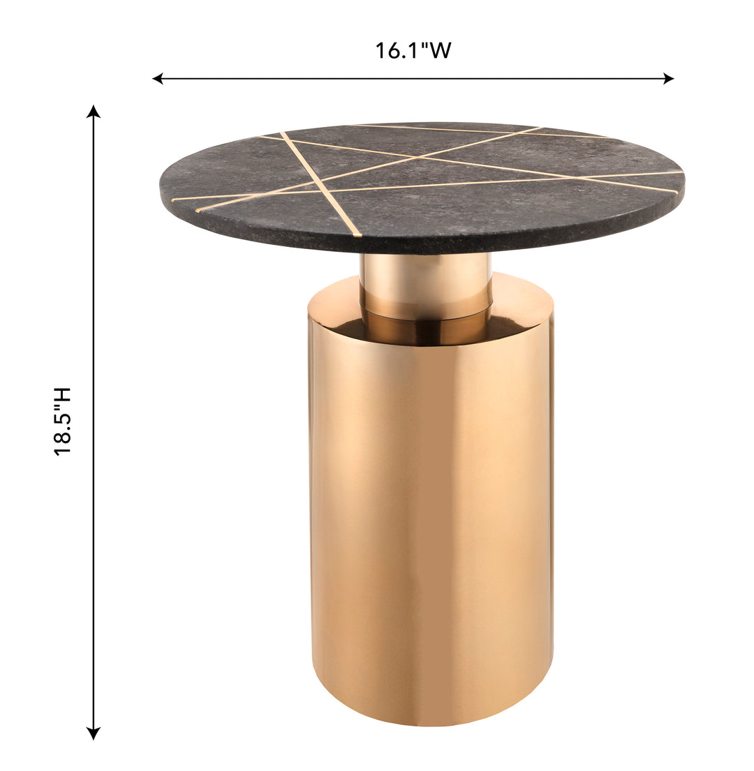 Mesa lateral para sala con mármol negro ó blanco Nise