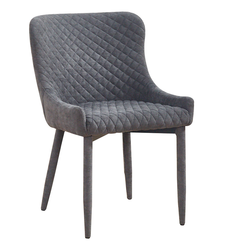 Silla gris o azul marino estilo capitoné de diamantes Erena SGED-01: color gris.